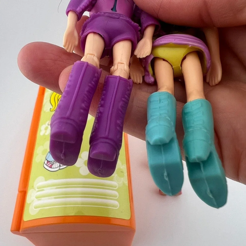 Vintage Polly Pocket Locker‎ Playset w Dolls Early 2000s Mattel Purple Outfits